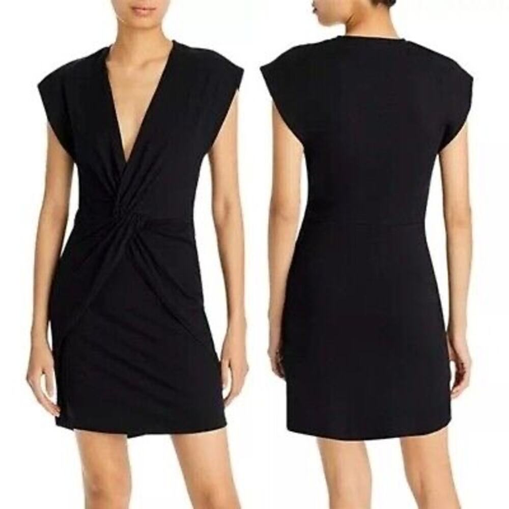 IRO Tizana V-Neck Mini Dress Black Size Large